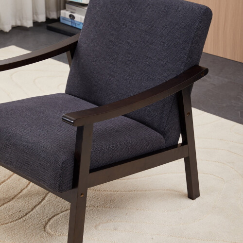 Mid-Century Modern Accent Chair Upholstered Black Wood Frame 1