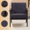 Mid-Century Modern Accent Chair Upholstered Black Wood Frame 4