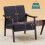 Mid-Century Modern Accent Chair Upholstered Black Wood Frame 5