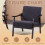 Mid-Century Modern Accent Chair Upholstered Black Wood Frame 7