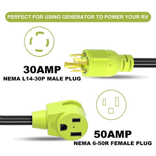 Προσαρμογέας βύσματος συγκολλητή, NEMA14-50P σε NEMA6-50R, καλώδιο προσαρμογέα βύσματος 1
