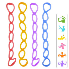 Opolski 7 Holes Elastic Silicone Fitness Pilates Exercise Yoga Resistance Band Rope