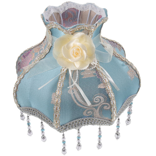 Abajur vintage em tecido floral com contas, 1 peça