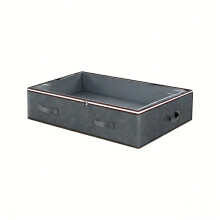 Under Bed Shoe Storage Organizer, Fit 8 Pairs, Underbed Shoes Closet Storage Solution with Clear Window 24186in, Gray