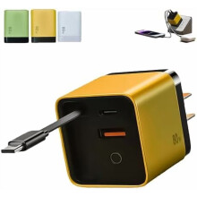 3-in-1 retractable charger 80W with USB-C and 2 USB ports