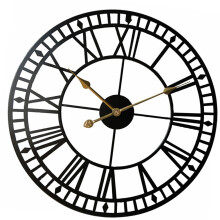 Tineasur Black Silent Wall Clock Roman Numerals for Home and Office