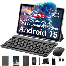 TABWEE T20 Android 15 10.1" 24GB+256GB Wifi 6 Tablet bundled Keyboard,Case,Pen