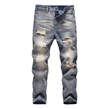 Girls Boys Ripped Jeans Pants Button Down Zip Up Baggy Denim Trousers Pants With Pockets Girl Stylish Beach Pants,Blue,6-7 Years
