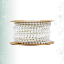 Witte imitatieparelkralen, 4 mm, rond, snoer, 10 m