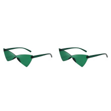 2-Pack Shamrocks Sunglasses for St. Patrick's Day – Green Lucky Plastic Glasses, Four-Leaf Clover Design, Party Props & Favors