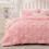 Pink Boho Pintuck Comforter Set Queen 3 pcs 1