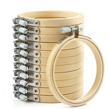 12 Pieces 3 Inch Embroidery Hoops Bamboo Circle Cross Stitch Hoop Ring for Embroidery, Art Craft Handy Sewing and Decoration