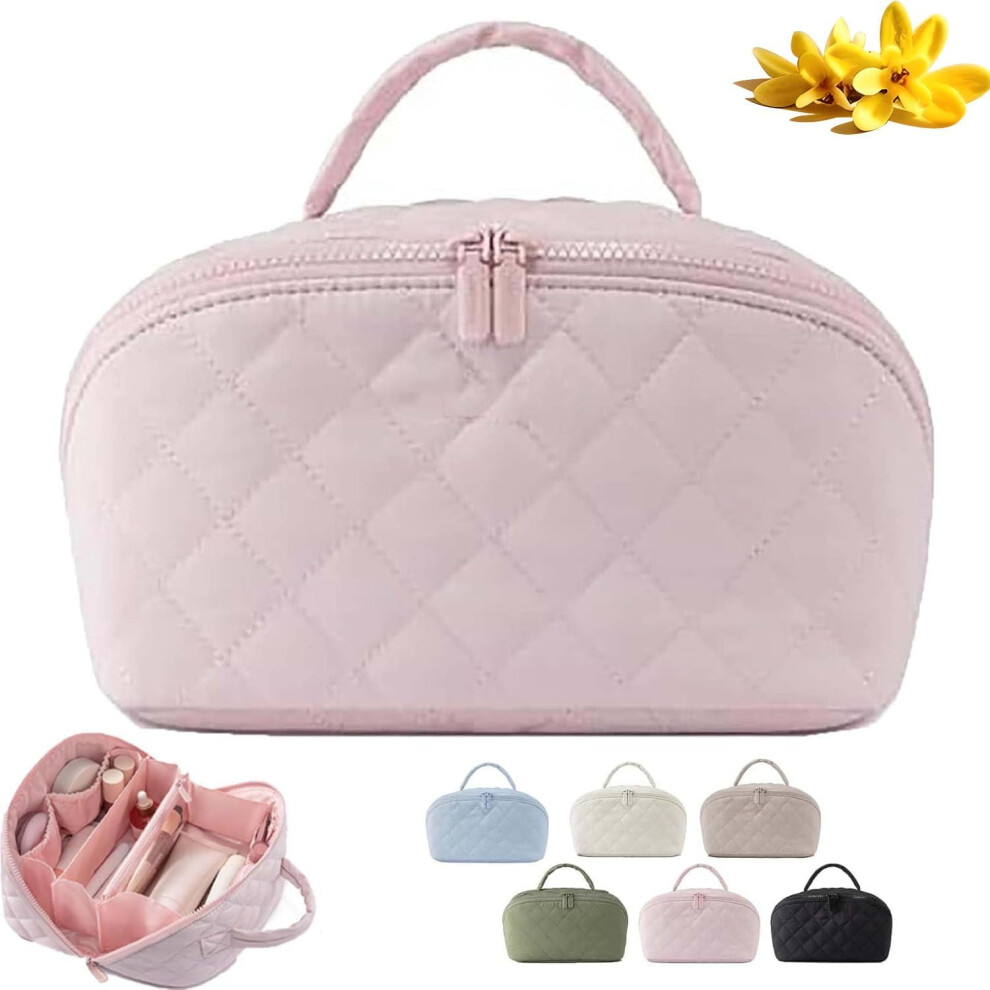 Illuminate 180 Lie Flat Travel Makeup Bag - Wide-Open Design, Large Capacity Toiletry Organizer for Women's Daily & Travel Use
