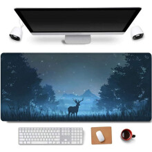 Gamingmuismat met antislipdesign en hertenmotief, 31,5 x 11,8 inch