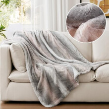 Zuri Faux Fur Throw Blanket 60" x 70" Marble Print