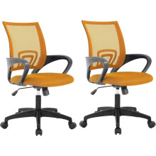 ,2 Pack,Ergonomic Office Chair,Home Office Desk Chairs,Swivel Desk Chair,with Handrails,Adjustable Height,Suitable for Offices and Bedrooms,Orange