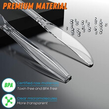 7.5" Clear Heavy-Duty Heat-Resistant BPA-Free Plastic Knives, Durable Disposable Cutlery for Parties (84 Count)