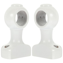 OUNONA 2 Pcs Curtain Rod Support Bracket Middle Hooks for Wall Holders Brackets Pole White
