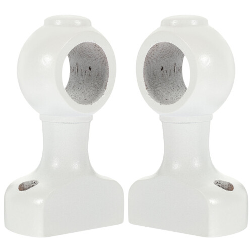 OUNONA 2 Pcs Curtain Rod Support Bracket Middle Hooks for Wall Holders Brackets Pole White