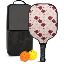 Pickleball rackets set met bloemenprint van glasvezel (2 rackets + 2 houders)