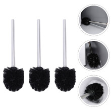 Set of 3 Black Toilet Brush Replacement for Home Cleaning with and Practical Design