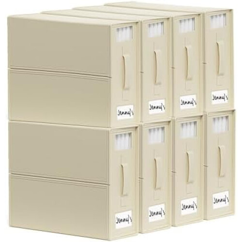 SheetCube bed sheet organizers beige 8-pack