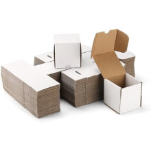 3x3x3 White Shipping Boxes Set of 50, Corrugated Cardboard Mailer Boxes for Packaging Small Business Mailing Gifts