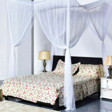 4 Corner Post Bed Canopy Curtains, Bedding Curtain Princess Mosquito Net for Full/Queen/King Size Bed