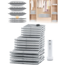 Cordless Travel Vacuum Storage Bag Set with Rechargeable Pump, Compatible with Clothes & Luggage