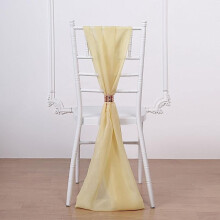 BalsaCircle5Champagne Extra Premium Chiffon Lazos para Sillas Ceremonia