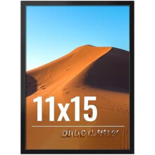 Cadre photo noir 11x15 avec plexiglas HD, affichage mural vertical/horizontal – 1 pièce, Collection Classique
