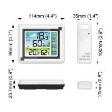 Thermohygrometer met LCD-scherm, binnentemperatuur- en vochtigheidsmeter, min/max-weergave, klok – compatibel met DSFEN Xibany