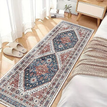 Marineblått løperteppe til gangen, 60x150 cm, vaskbart, sklisikkert