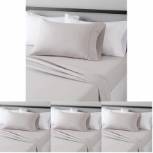 Ensemble de draps 3 pièces en microfibre légère et infroissable, poches profondes de 35,5 cm, lit simple, gris clair – Enfants/Hommes/Femmes