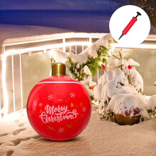 Économies de Noël ! Boules de Noël d'extérieur, boules décoratives gonflables en PVC imprimé pour jardin ou cour.