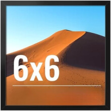Čierny fotorámik 6x6 s HD plexisklom, kompatibilný s fotografiami 6x6, vertikálne/horizontálne zobrazenie, 1 balenie