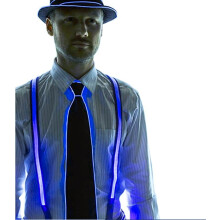 Light Up Suspenders and LED Tie with LED Party Hat, Light Up Tie LED Suspenders Trouser Braces Y Shape LED Hat