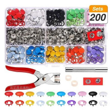 Mandala Crafts Metal Snap Button Kit with Tool, 10 Colors, 9.5mm, Compatible with Sewing & Leather Crafting