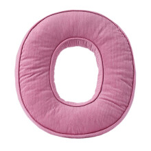Coussin lettre en velours côtelé rose – Initiales de A à Z – Décoration pour canapé, chambre et salon (Compatible avec la décoration