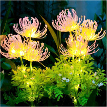 Luces solares para jardín: diseño de flor y tallo luminosos, panel mejorado, decoración para exteriores y regalo (paquete de 2)