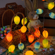 Lichterkette in Eierform, 3 m lang, bunte LED-Lichter in Eiform für die Weihnachtsdekoration im Innenbereich, Partys, Osterbaum und festliche