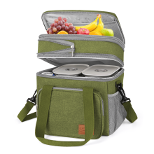 Sac à lunch isotherme extensible de 17 L pour femmes et hommes, étanche et léger, avec poche pour mouchoirs et bandoulière réglable, vert –