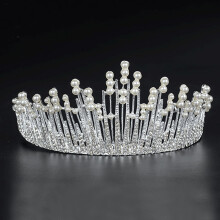 Elegant Wedding Crown Hair Jewelry Bridal Headpiece Women for Rhinestone Pearl Tiara