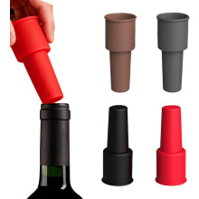 Tapones de silicona para vino (4 unidades), tapones reutilizables de doble cierre para botellas de vino, champán y cerveza – Mantienen las bebidas