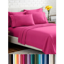 Luxe Twin XL lakenset – 4-delig, extra zacht, diepe hoeslakens, verkoelend, kreuk-, kleur- en vlekbestendig, 2 kussenslopen (roze)
