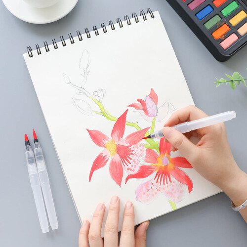 Πινέλα ζωγραφικής Homoyoyo Watercolor4Pcs Πινέλο χρωματισμού νερού με κοινή επίπεδη άκρη
