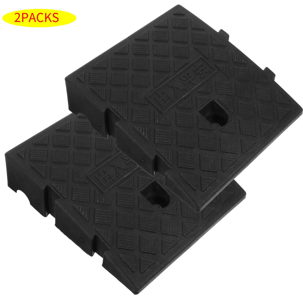 Yeahibaby Curb Ramp Heavy Duty Plastic For Vehicles Use Robust Structure Versatile Use Black 9353595423268