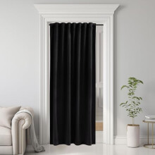 Black Velvet Blackout Curtain, Thermal Insulated, Privacy Room Divider, W42xL80, 1 Panel, Compatible with Office/Bedroom/Hallway/Patio/Closet
