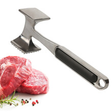 Martillo ablandador de carne multiusos con mango de agarre cómodo, orificio para colgar, color plata: compatible con todas las necesidades de la