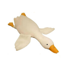 Weiße Ente als Hundespielzeug, realistische Gänsefigur, beruhigende Plüschente für Hunde – 50 cm großes Schlafkissen & Kauspielzeug